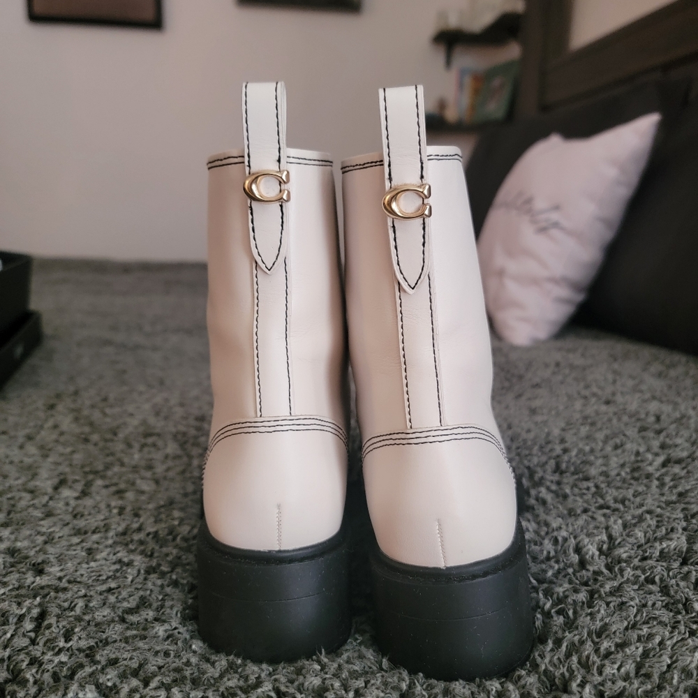 Coach creme ankle boots
